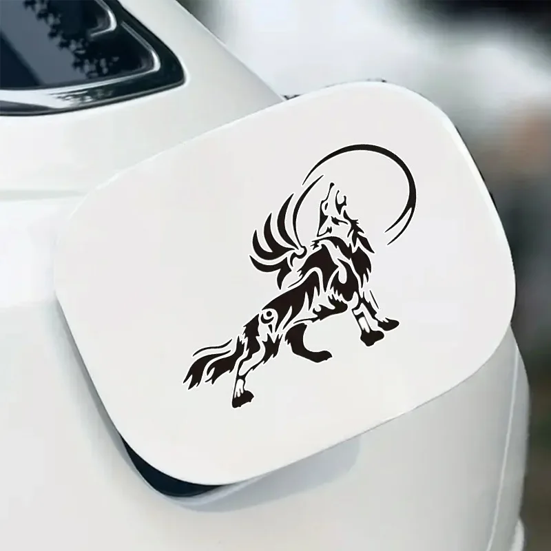 

1PC Trendy Howling Tribal Wolf Sticker, Black Intricate Design, Ideal for Car Decoration, Appeal to Wolf & Tribal Culture Fans
