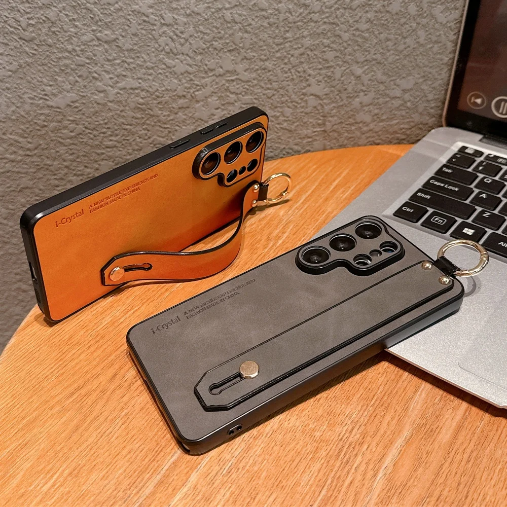 Matte Faux Leather Wrist Strap - Phone Accessories Samsung ulasan dan harga