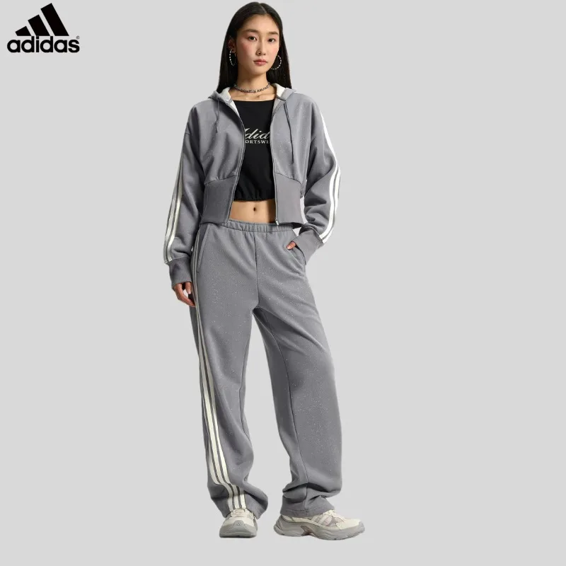 adidas Asymmetric Zip Woven Jacket Spring High Street Boxy Silhouette Fashion OuterwearKX8906 1PCS