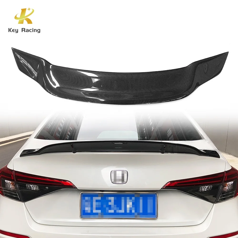 11th Gen Civic Rear Spoiler Carbon Fiber R Style Rear Trunk Wing Spoiler For Honda 11th Gen Civic 2022