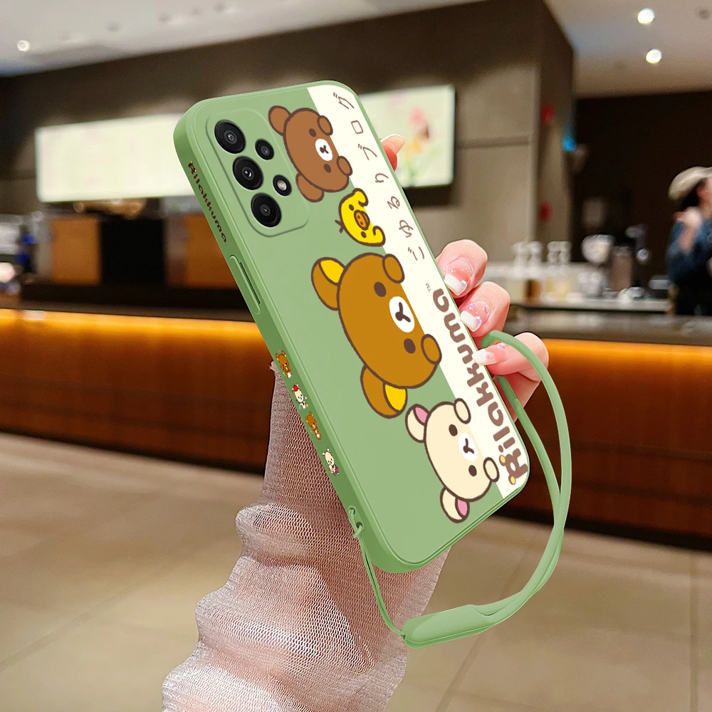 Cute R-Rilakkuma Bear Phone Case For Samsung Galaxy S24 S23 S22 S21 S20 S10 S9 Note 20 10 Ultra Plus Pro FE 4G 5G Cover