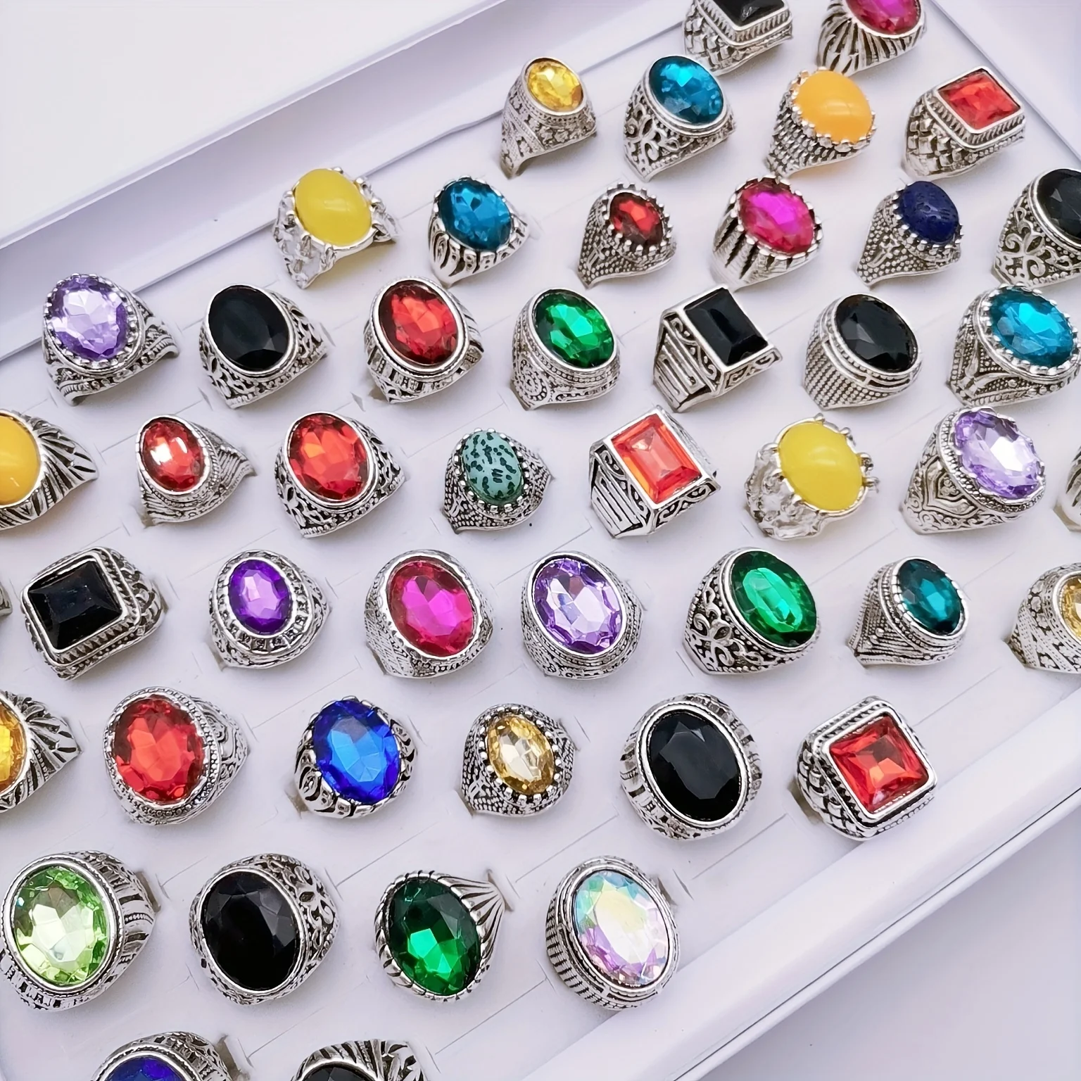 Random 30 Pieces of New Rings for Men and Women, Retro punk Gifts, Couple Date, Fashion Accessories, Wedding Party Combination Wholesale