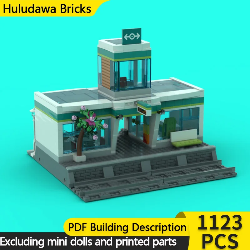 

Модель City Street View MOC, здание, кирпичный поезд, пассажирская станция, модульная технология, детские праздничные подарки, сборные игрушки, костюм