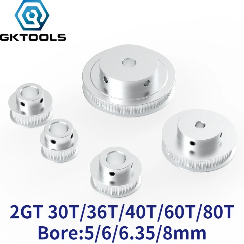 

GT2 2GT Timing Pulley 30 36 40 60 Teeth Wheel Bore 5mm 8mm Aluminum Gear Teeth Width 6mm 3D Printer Parts Accessories