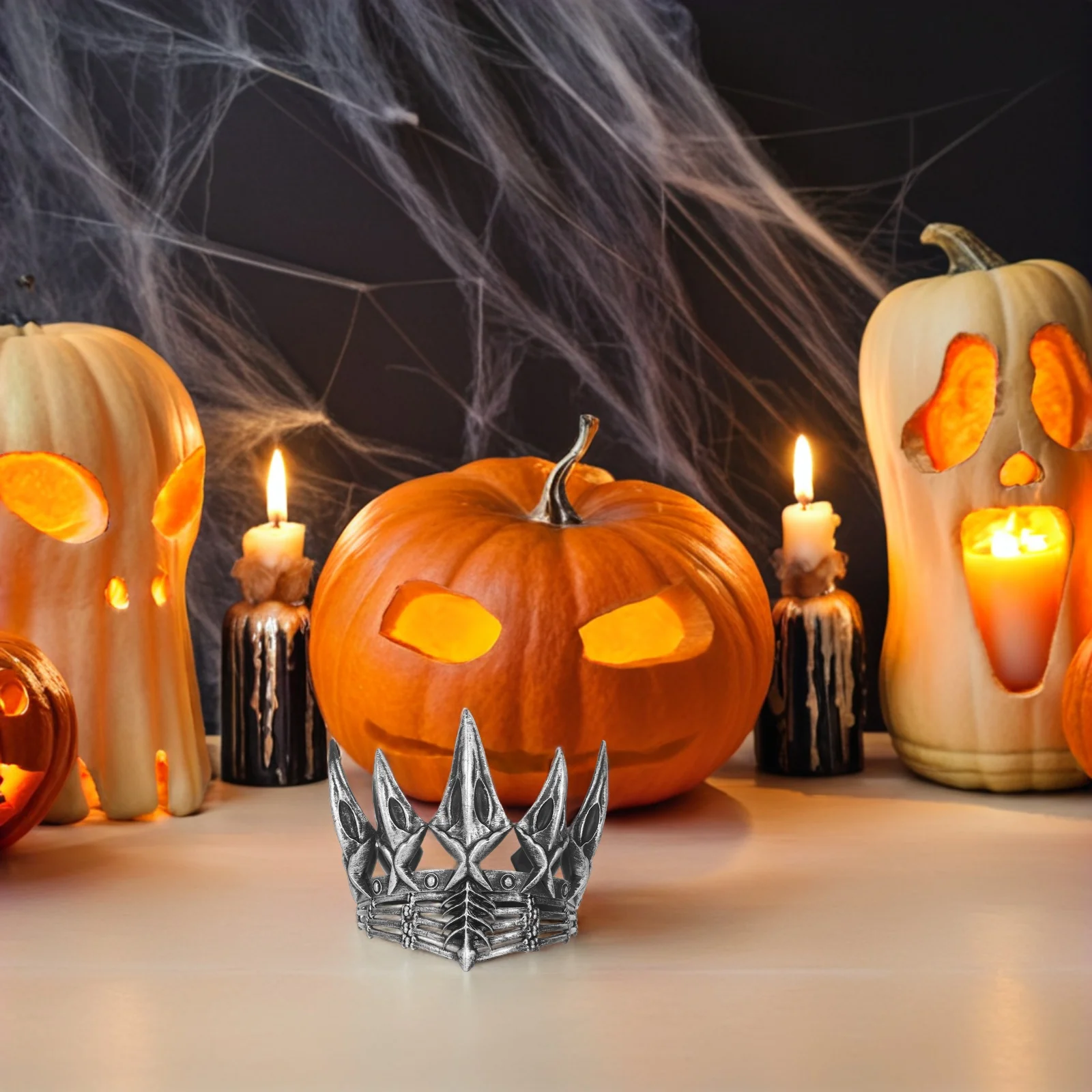 تاج تنكري للحفلات القوطية للرجال والنساء، غطاء رأس فاخر للهالوين والحفلات الراقصة، إكسسوار أنيق للبالغين، هدية مجوهرات