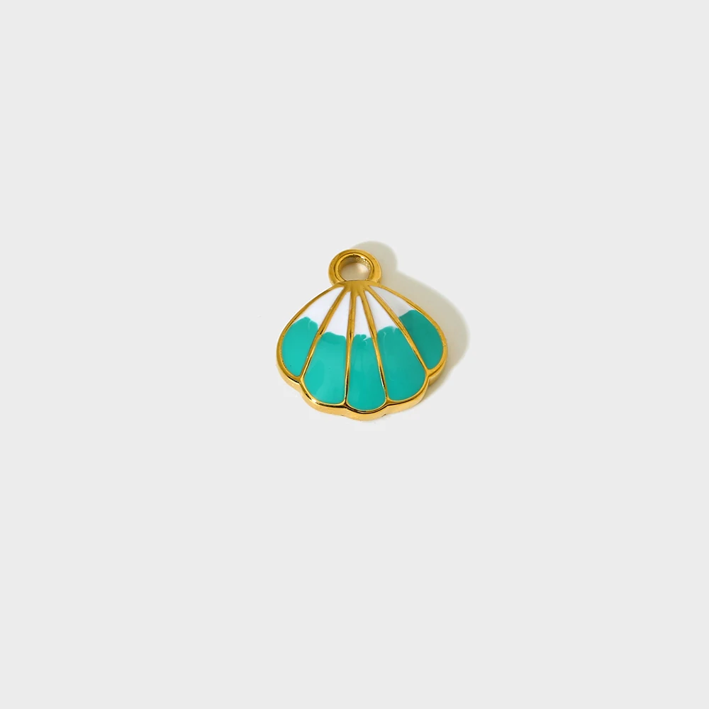 Summer Beach Colorful Enamel Charms Shell Starfish Conch Pendants for DIY Jewelry Making Accessories