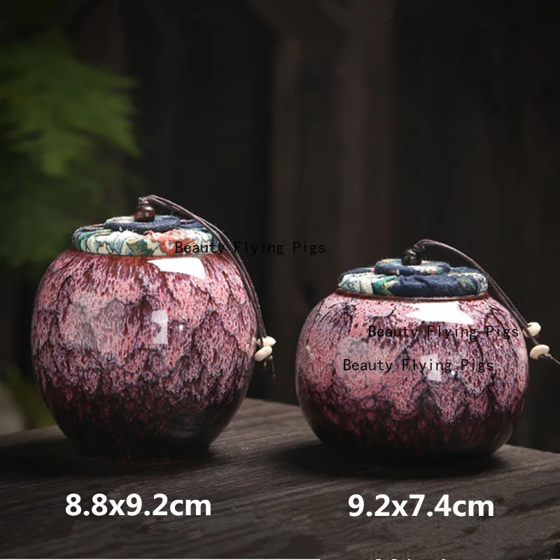 Ceramic urn for pet memorial funeral used for human cremation preservation of pet coffins, sealed storage jar