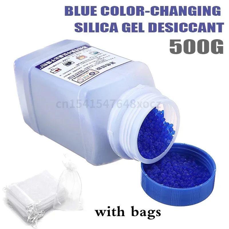 

500g Waterproof packaging bule orange Reusable Silica Gel Beads Moisture Absorber Desiccant Moisture Absorber Dehumidifier