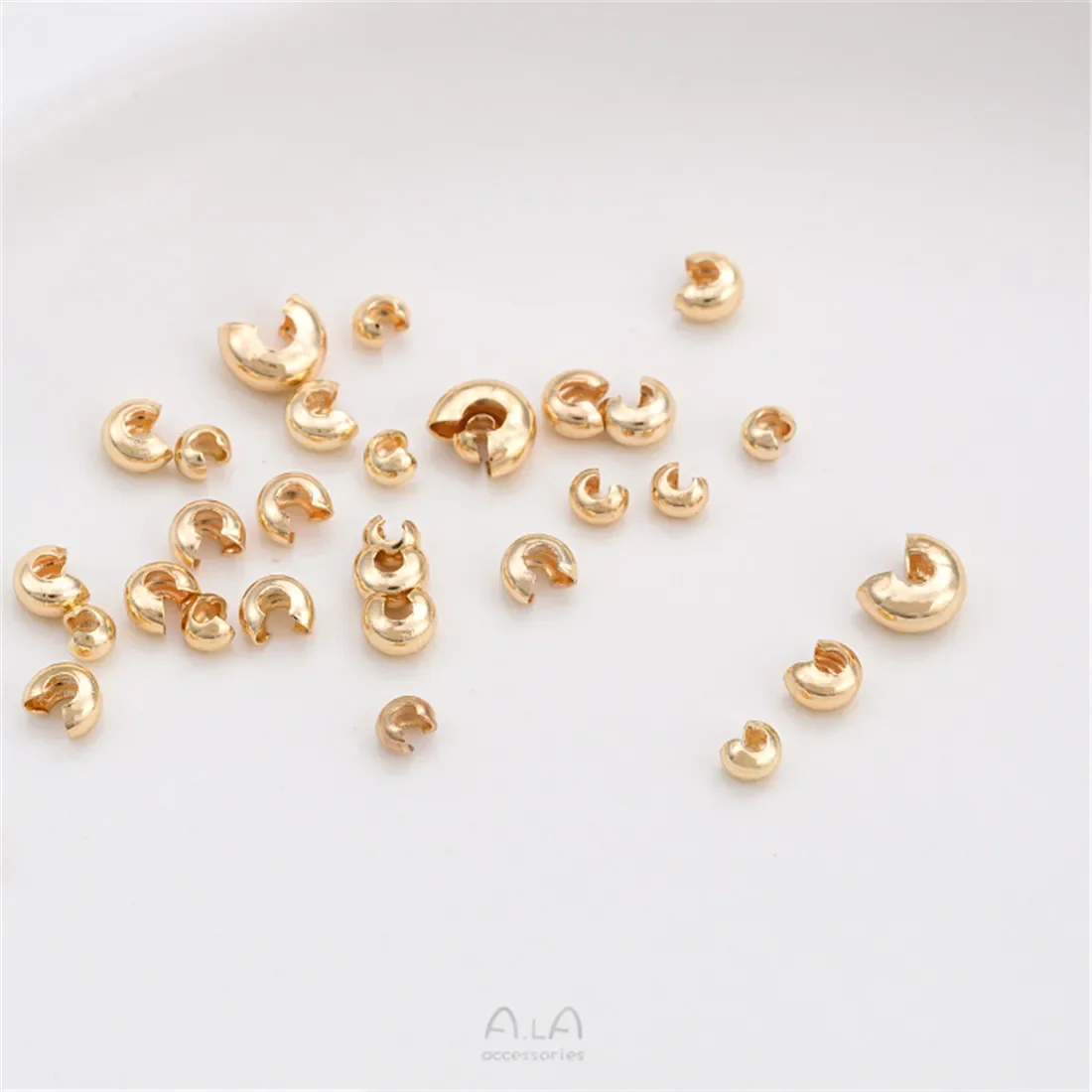 14K Gold-plated Accessories Half Moon Buckle C Buckle Bracelet Positioning Beads Finishing Buckle Handmade DIY Materials C030v