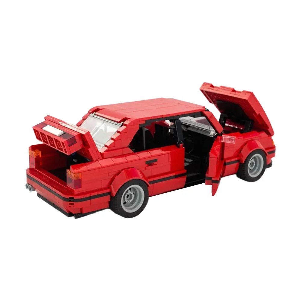 MOC Creativity Red racing car M5 E34 Building Blocks Model Super Racing Bricks DIY Assembled Toy for Children Boy Birthday Gift