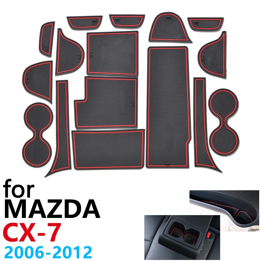 

Противоскользящий резиновый коврик для подстаканника, дверной паз для Mazda CX-7 CX7 CX 7 2006 ~ 2012, 16 шт., аксессуары, автомобильные наклейки, коврик для телефона 2011