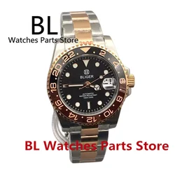 BLIGER 40mm Diver Watch Root Beer Two-tone Rose Gold NH35 Luxury Sapphire Glass Men Mechanical Watches Waterproof Ceramic Insert