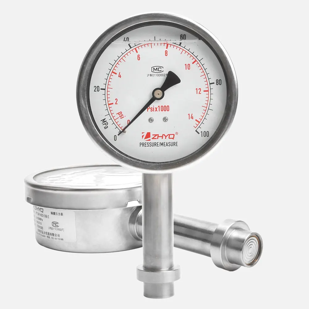 China Manufacturer Price 100mm Sanitary Diaphragm Seal Pressure Gauge