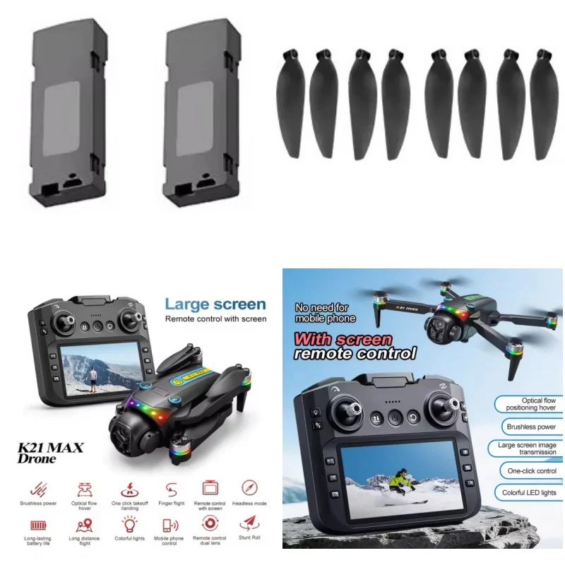 K21 MAX 3.7V 1000Mah Battery K21MAX Screen Drone Battery Blade K21 MAX Drone Spare Parts  Propeller USB MAX Accessories