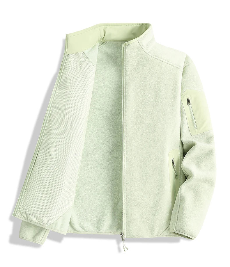 JNLN Herren Damen Winter-Fleecejacke, Outdoor, winddicht, Thermo-Fleece-Kleidung, Unisex, Wandern, Camping, Klettern, Sportmantel – Detail 19