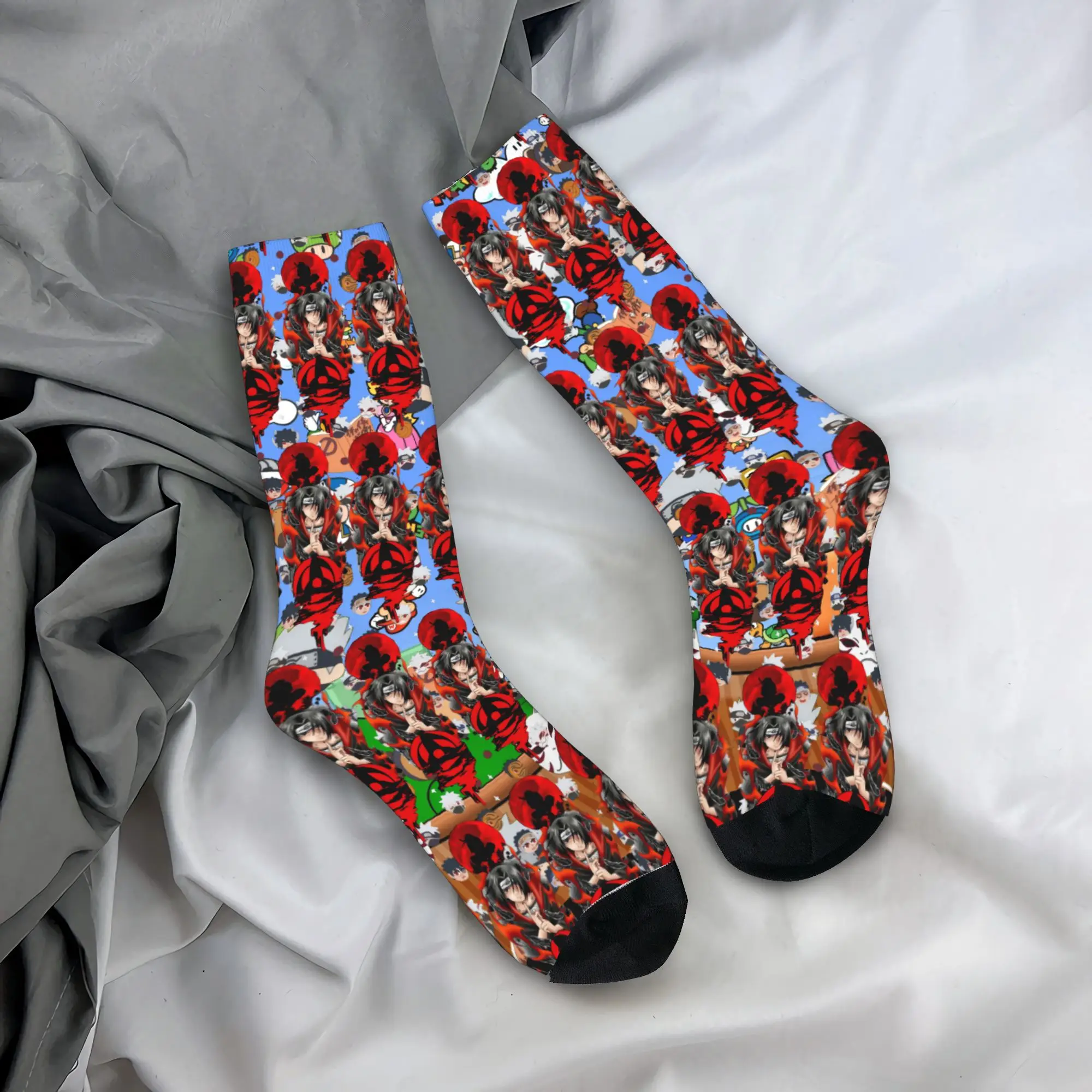 

Custom N-Narutoes Uzumaki Mens Crew Socks Unisex Funny 3D Printing Manga Dress Socks