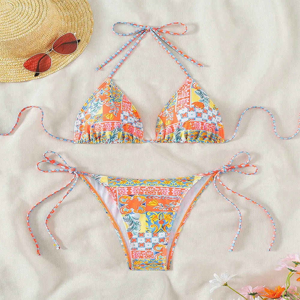 Hot Sale Of The Season New Sexy Printed Bikini Swimwear Women's Beach Bikini Thermal Spa Swimsuit Female Fashionable Swimming