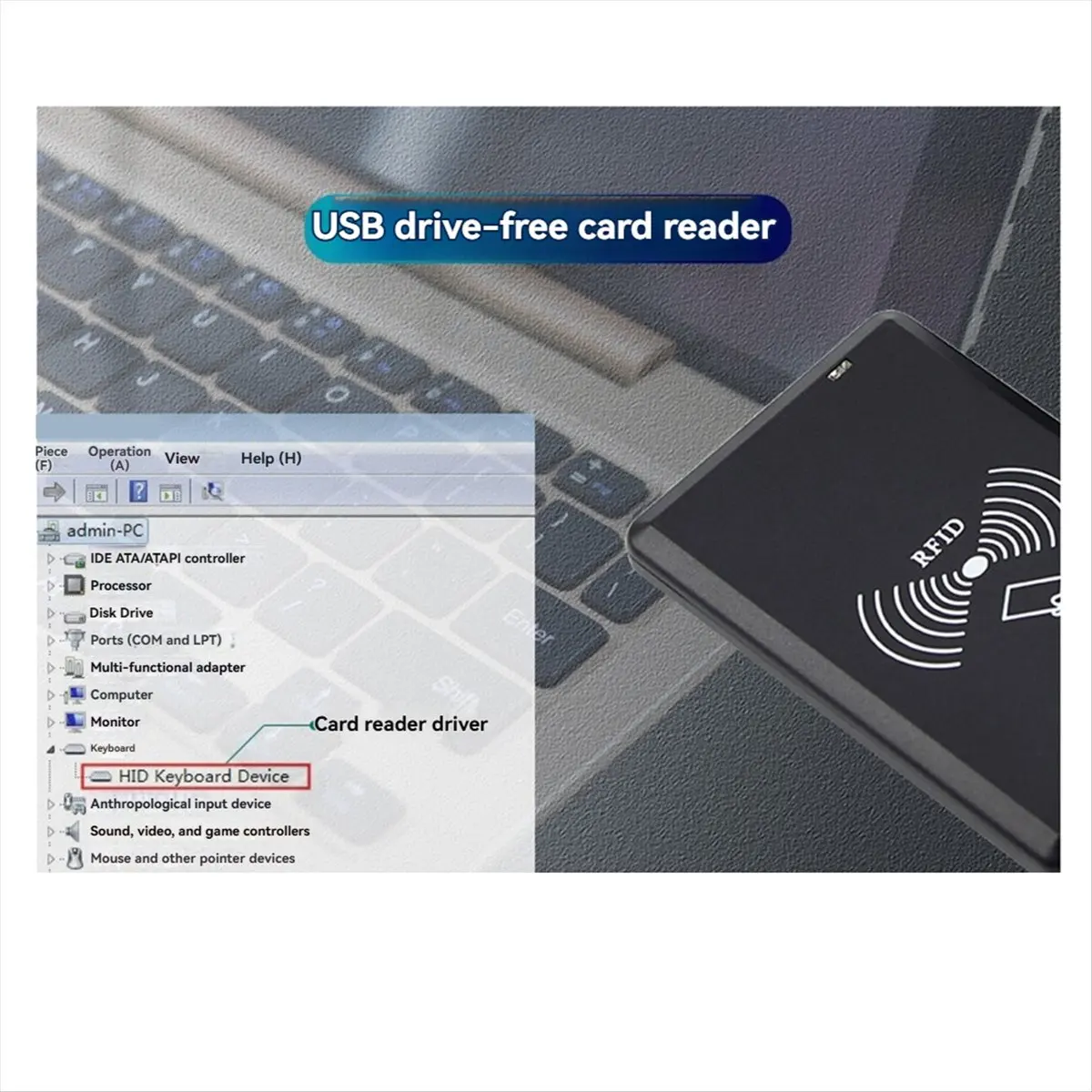 USB RFID Reader 125khz EM4100 TK4001 ID Contactless Sensitivity Smart Card Reader Support Window System