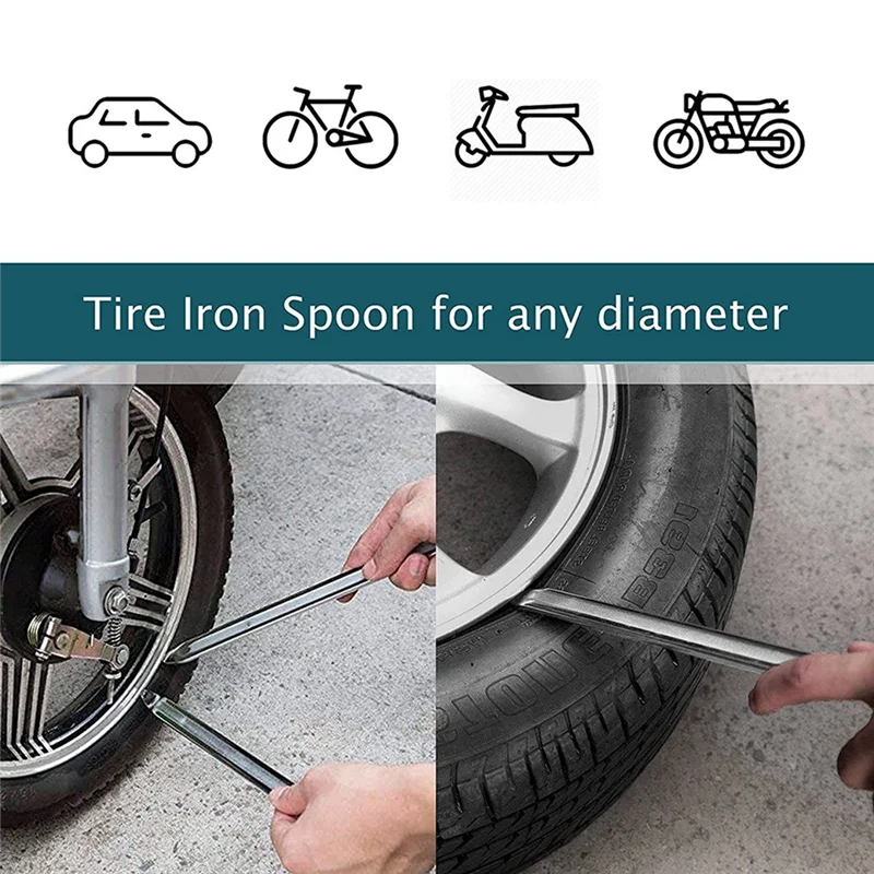 AT77 Tire Spoons Changing Tire Lever Bar Set Tire Repair Tool Kit Rim Lifter Tire Changer for Motorcycle Bike Scooter Bicycle