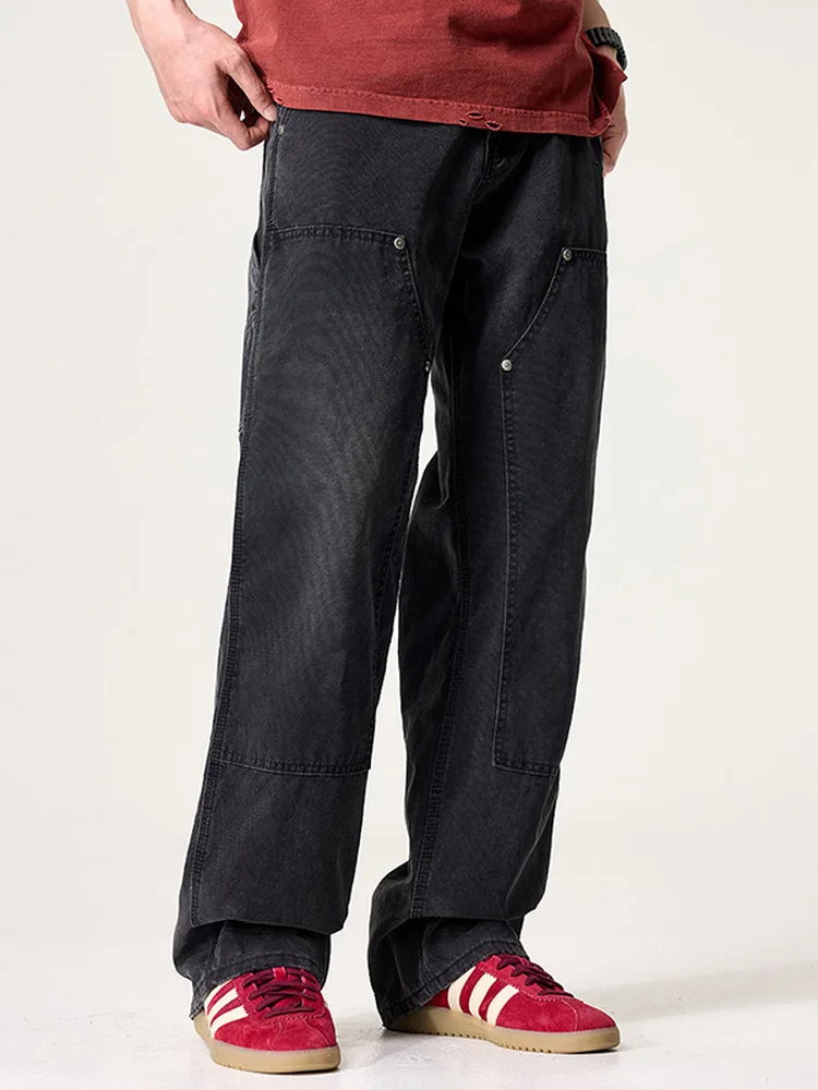 

Bla Armada Американский уличный дизайн Лоскутная спецодежда Прямые брюки Повседневные свободные джинсы Молодежные хлопковые прямые брюки...