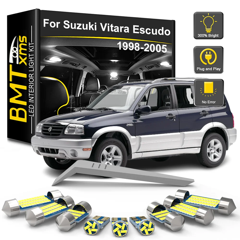 

BMTxms 8/10/12Pcs Car LED Interior Light Bulb Kit For Suzuki Grand Vitara Escudo 1999 2000 2001 2002 2003 2004 2005 Canbus Lamp