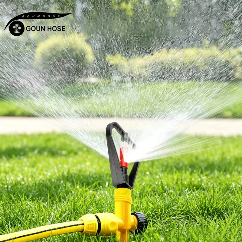 GOUN HOSE 360-Degree Automatic Rotating Lawn Sprinkler Garden Fork Sprinkler Head for Yard Irrigation Rotary Spacing Watering
