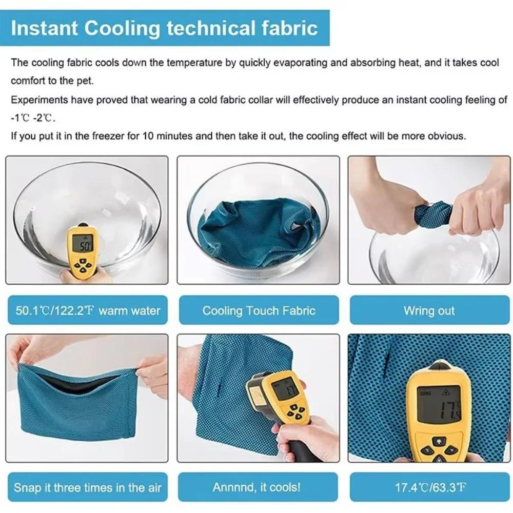 New Resuable Pet Cooling Ice Towel Breathable Quick Drying Dog Ice Collar Lightweight with Leash Hole Pet Scarf Outdoor