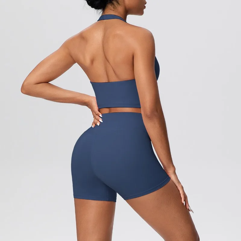 

2 Pcs Women's Seamless Yoga Set Sports Fitness Gym 2-piece Set Vest Long Pants Bodysuit Breathable Quick Drying Tracksuit