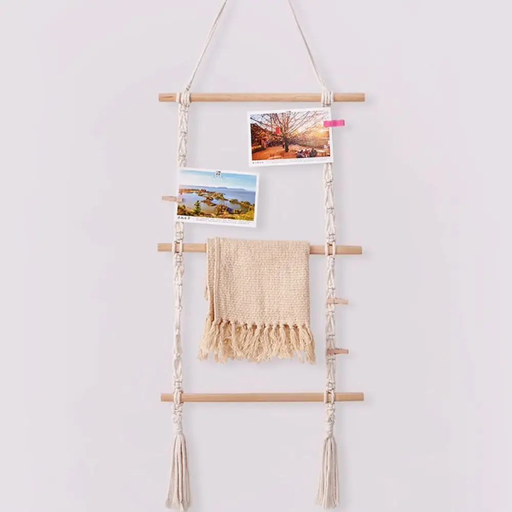 Bohemian Style Cotton Rope Decorative Shelf Handmade Creative Storage Rack Wall Mounted Exquisite Woven Tapestry Children's Room