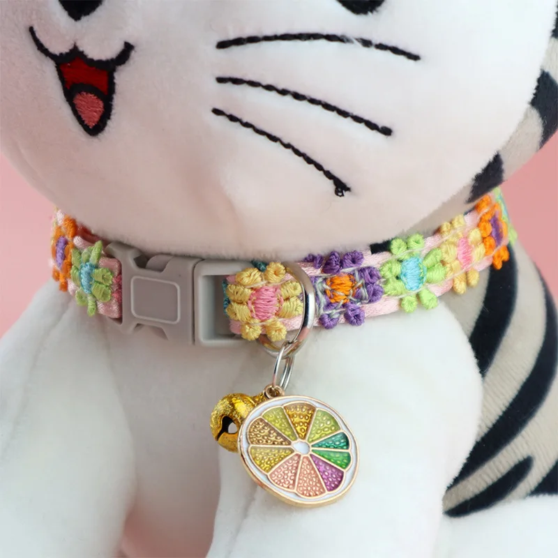 Pet Collar With Bell Cartoon Footprint Colorful Dog Puppy Kitten Collar Adjustable Safety Bell Ring Necklace Pet Accessories gallery 2