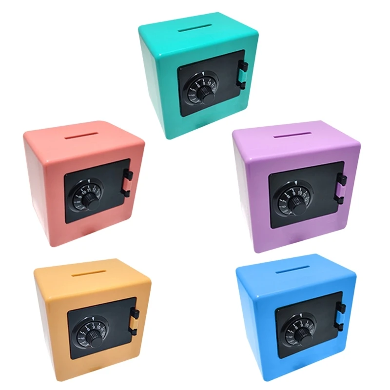 Y1UB 1PC Mini Money Boxes Combination Lock Change Coin Saving Banknote Cash Piggy Deposit Safe Box Storage for Case Gift