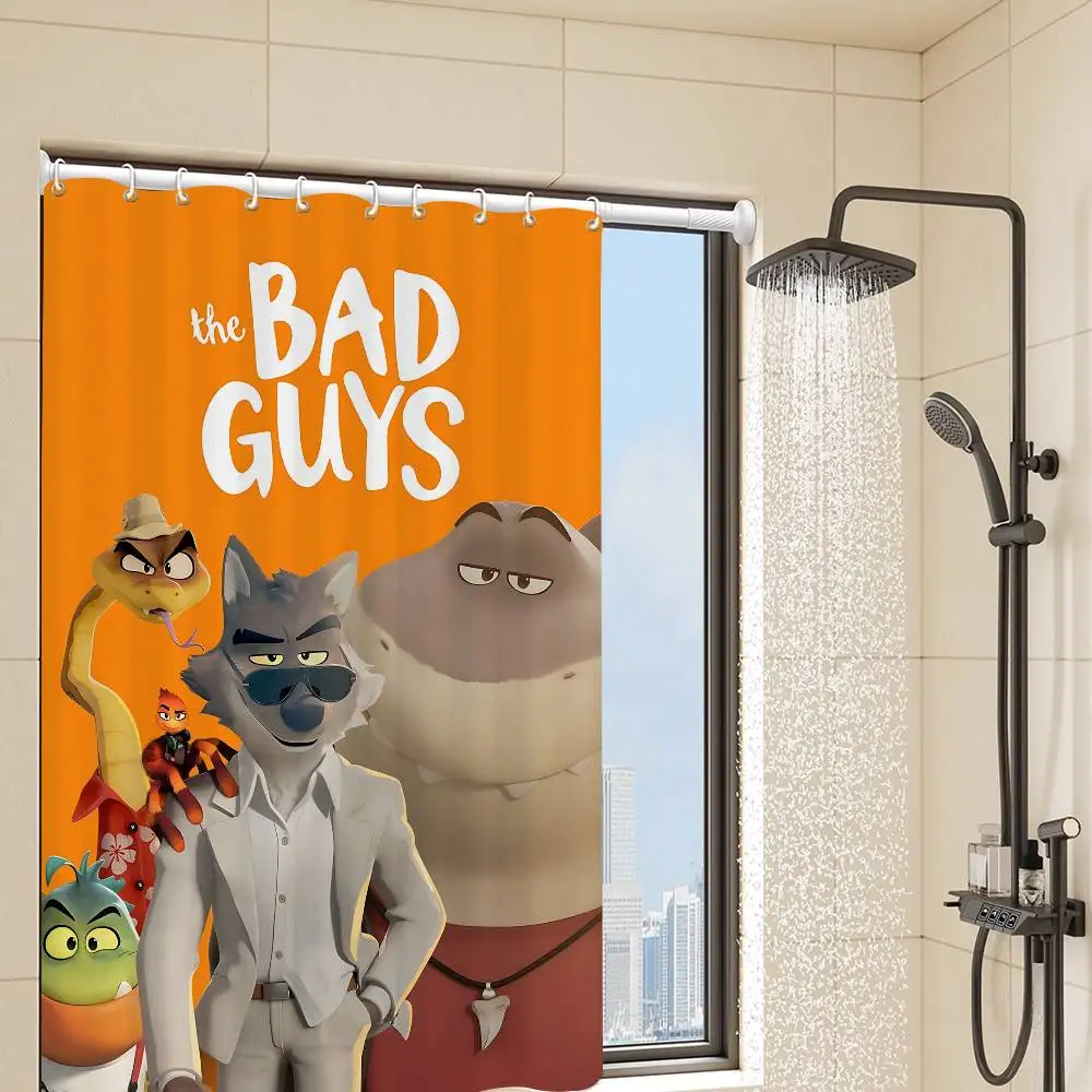 

Занавеска для душа с забавным аниме The B-bad G-guys, декоративная занавеска для душа в ванной комнате, водонепроницаемая занавеска для душа с крючками