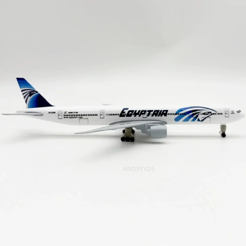 20 سنتيمتر نموذج دييكاست سبيكة معدنية B777 مصر الخطوط الجوية طائرة 1/400 مقياس طبق الاصل مع الهبوط التروس نموذج هدية جمع #3