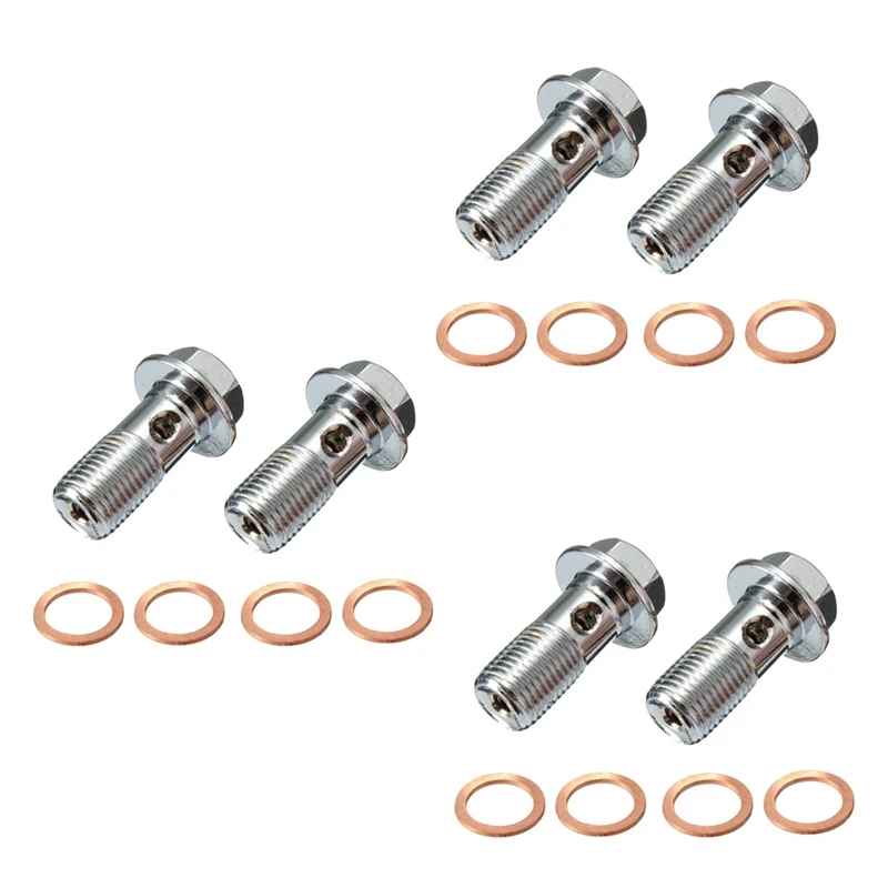 

6X Motorcycle Stainless Brake Banjo Bolt M10 X 1.0Mm Caliper Master Cylinder