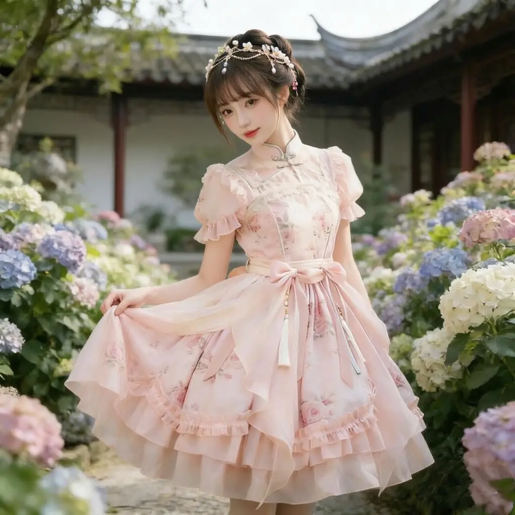 

Платье в китайском стиле лолита, национальный стиль, для взрослых, летнее, повседневное, в стиле принцессы.