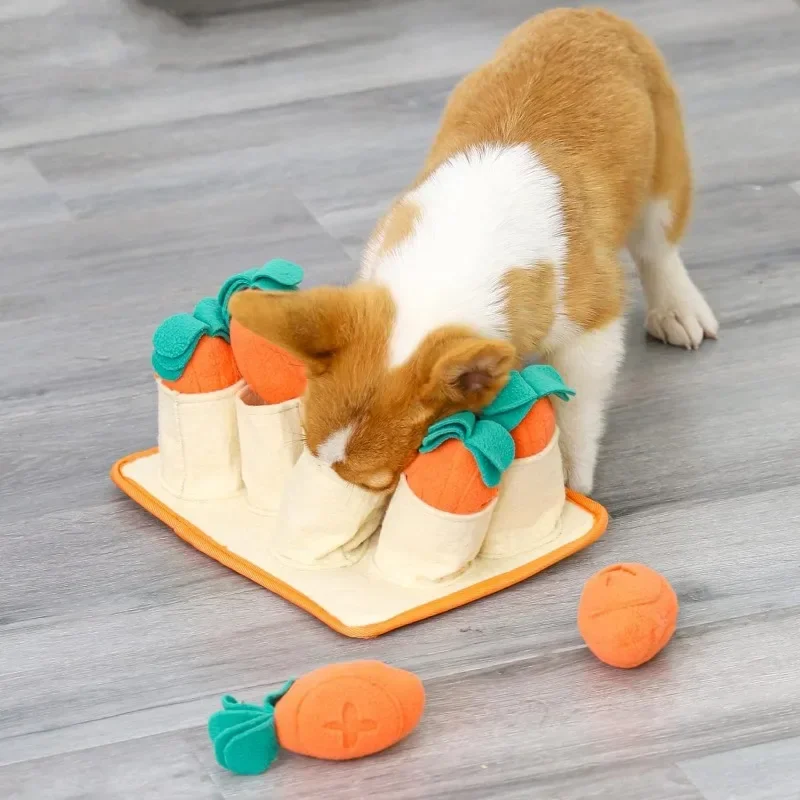 

Snuffle Mat for Dogs Slow Feeding Mat Durable Dog Interactive Mat with Squeaky Puzzle Toys Plush Eggs Toys for Nose Slow Feeder