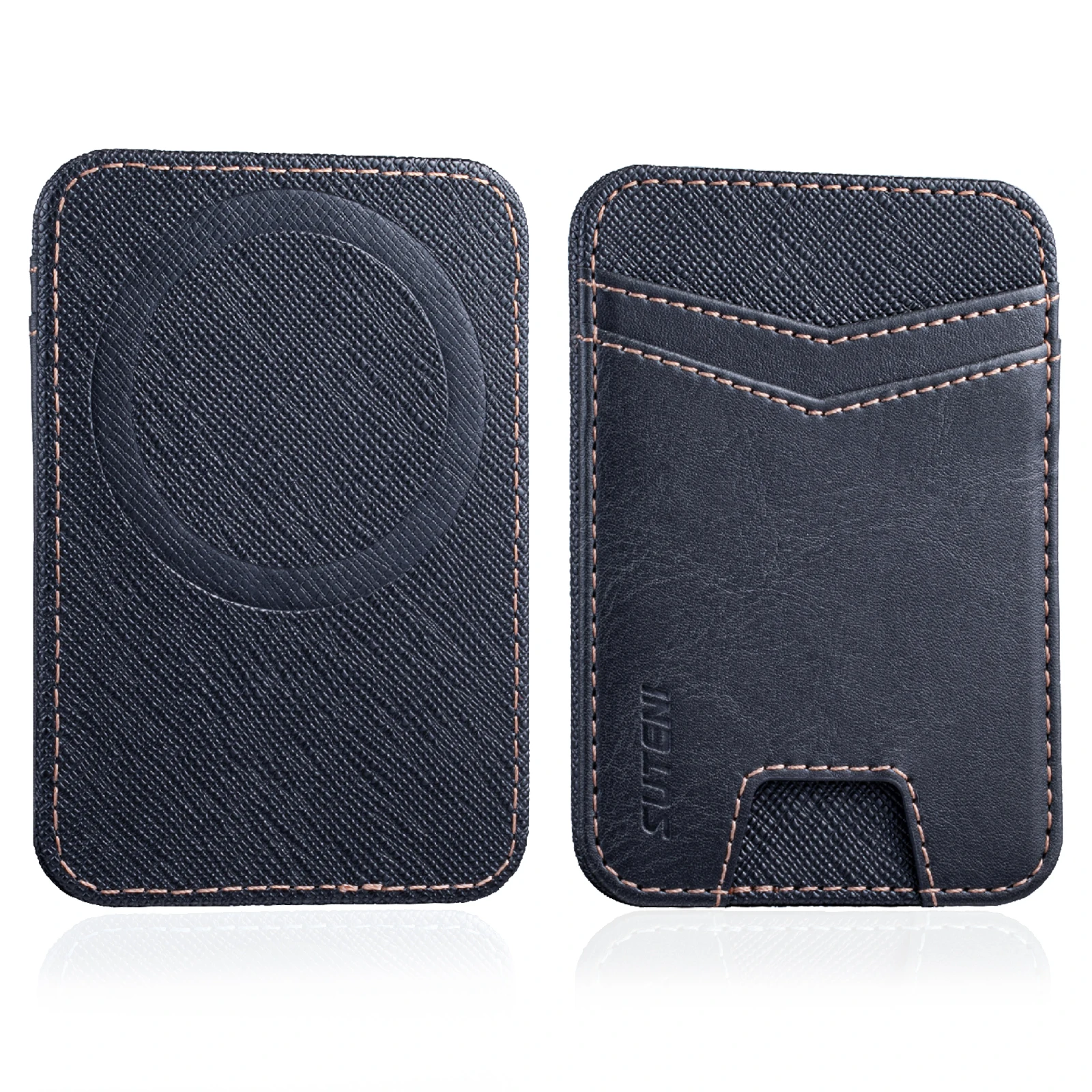 Portefeuille de téléphone portable SUTENI avec aimant, pochette légère pour cartes, rangement avec fente pour cartes, anti-RFID, en similicuir