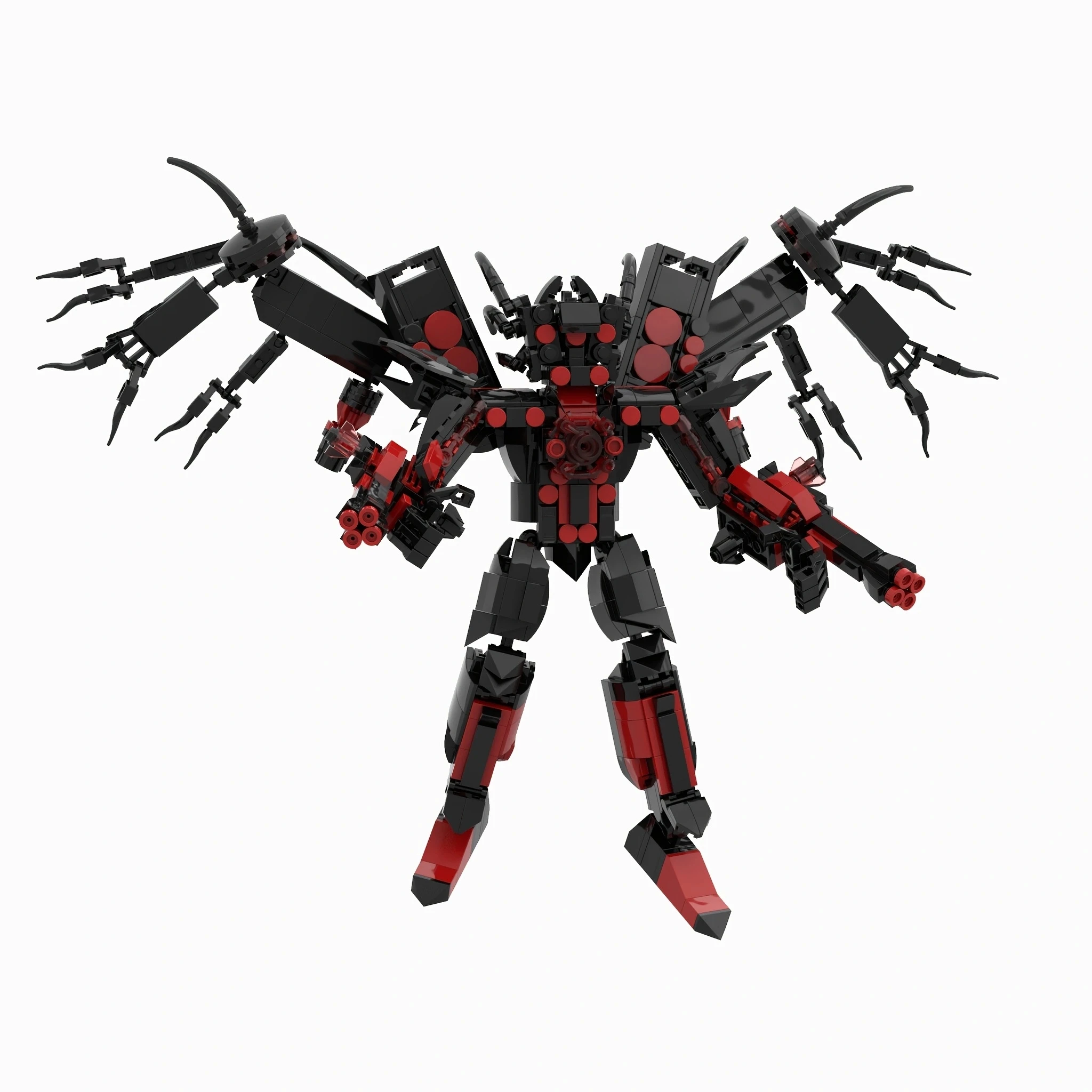 MOC ‌ Triplo titã som mech 729 pçs blocos de construção robô modelo diy ci-fi áudio brinquedo presente para colecionadores adultos