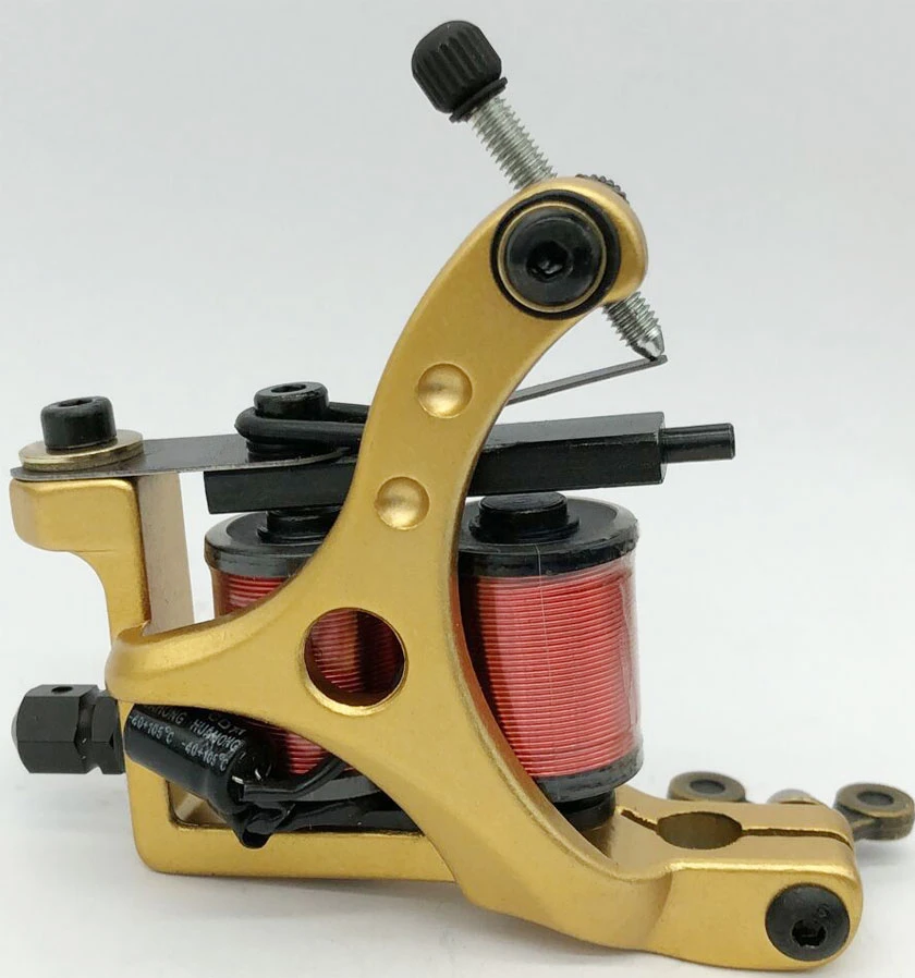 

Профессиональная тату-машина с двойной спиральной катушкой, 10 деформированных катушек, тату-пистолет ручной работы для лайнера, шейдера, 2 цвета