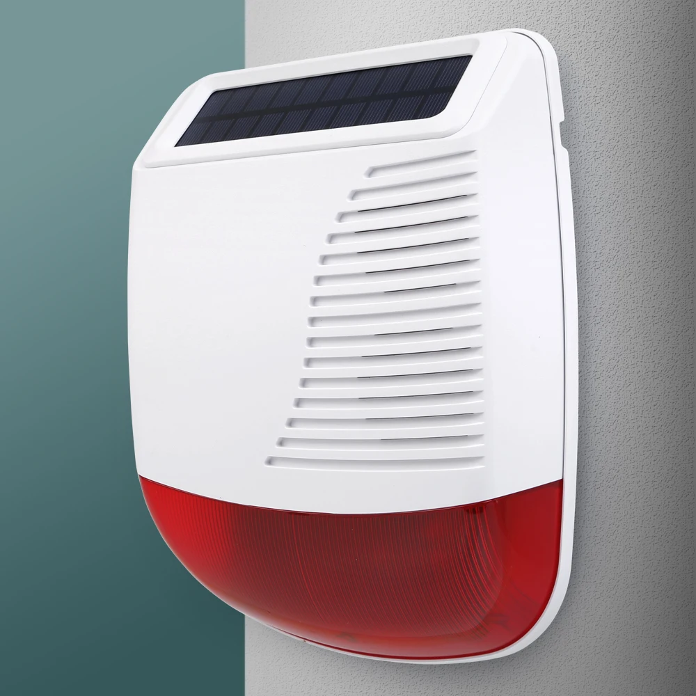 

Беспроводная водонепроницаемая стробоскопическая сирена E16 на солнечной энергии для системы сигнализации HOMSECUR GSM 4G WIFI