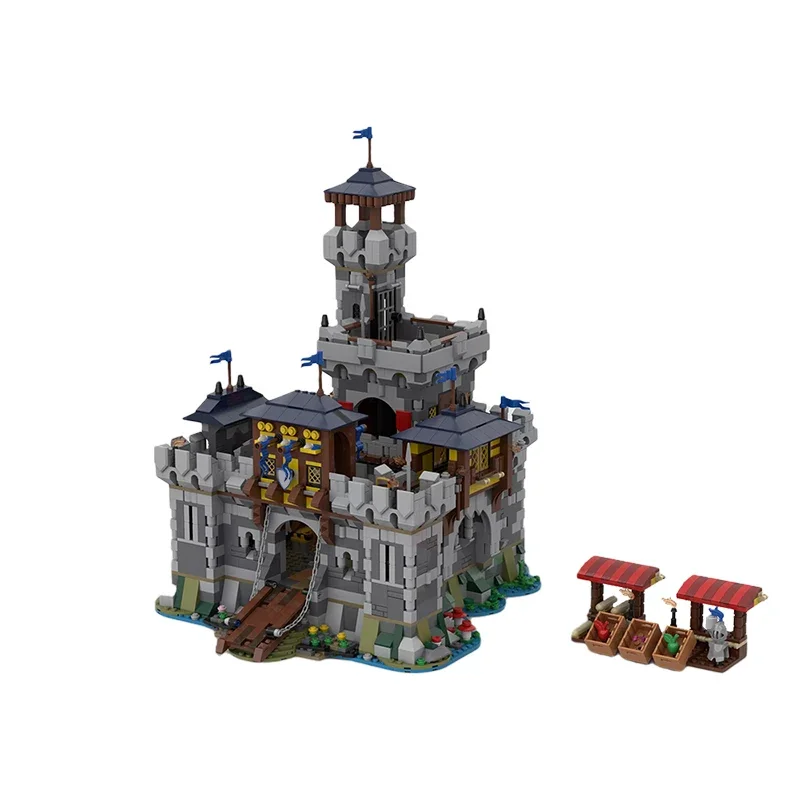 

MOC Medieval Architecture Black Hawk Castle Building Blocks Falcon Knight Fortress Castle Model Bricks Toys for Children Gift