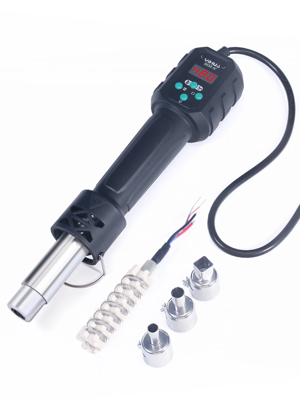 YIHUA Micro gorący wiatrówka C/F regulowany Temp 8858IV 700W lutownicza stacja zgrzewania cyfrowy pistolet LCD BGA IC lutowanie narzędzia — zdjęcie 2