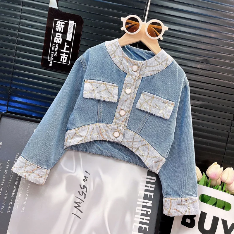 

Girls Spring and Autumn Denim Suit2025New Trendy Internet Celebrity Street Style Girl Two-Piece Denim Set