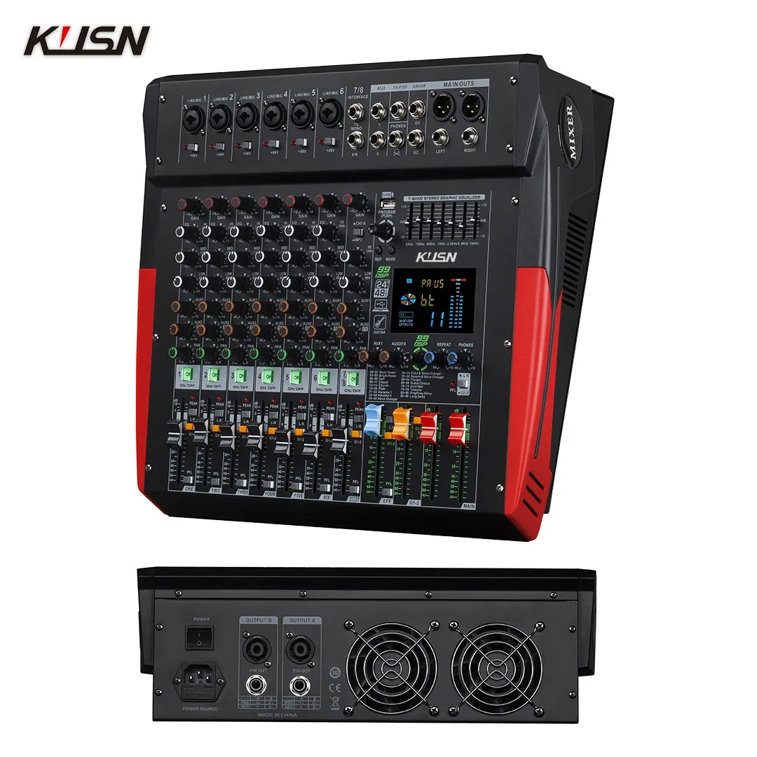 Powered Mixer 250Wx2 8 Channel 99 DSP Amplifier Mixer Bluetooth USB Professional Audio Mixing Console Soundcraft Sound Mixer - view 3
