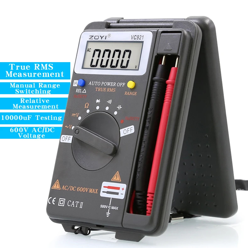 ZOYI VC921 Digital Intelligent Multimeter, High-Precision Digital Display Multi-Functional Pocket Mini Multimeter