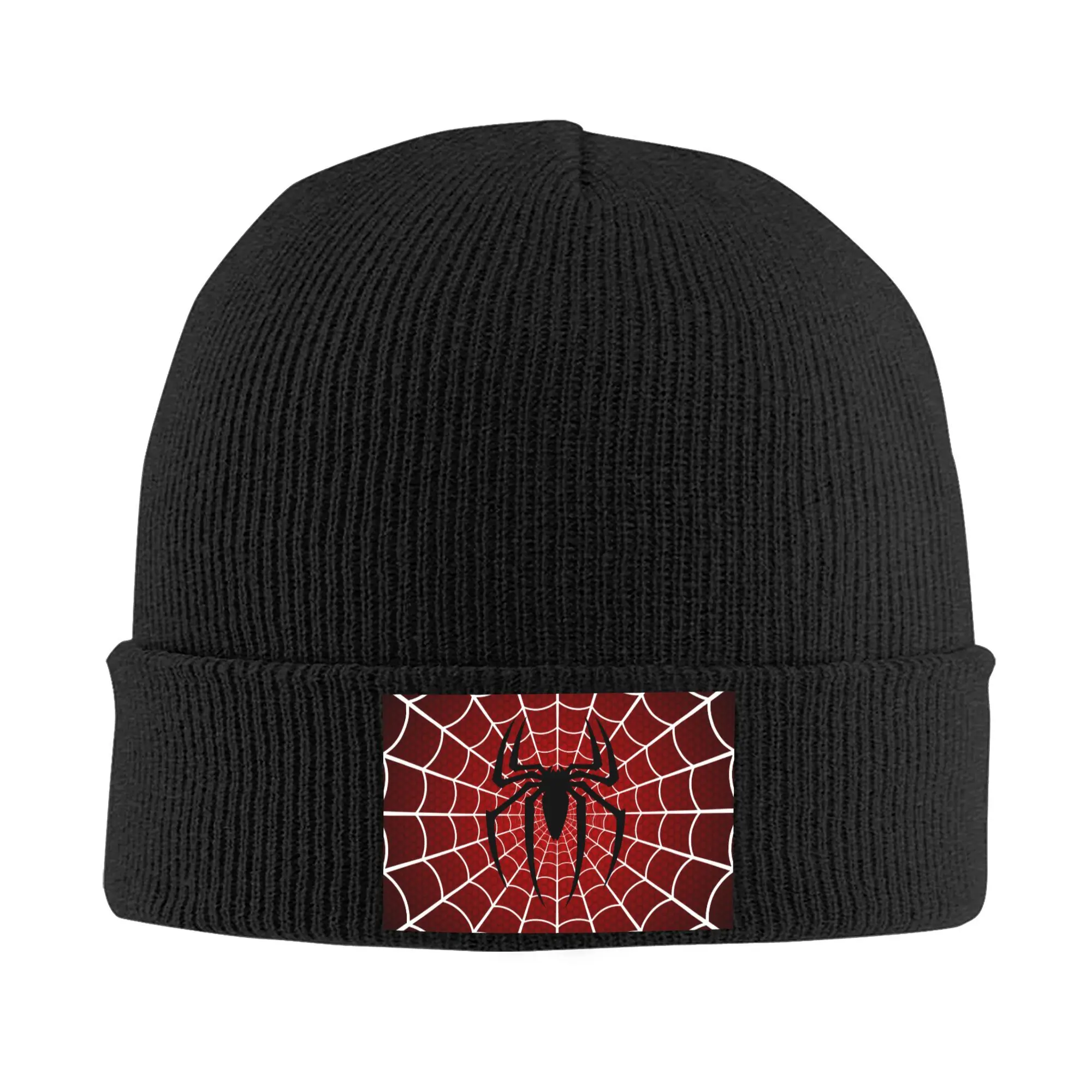 Custom Spider Cobweb Skullies Beanies Caps Hip Hop Winter Warm Men Women Knit Hats Unisex Adult Spider Man Bonnet Hat