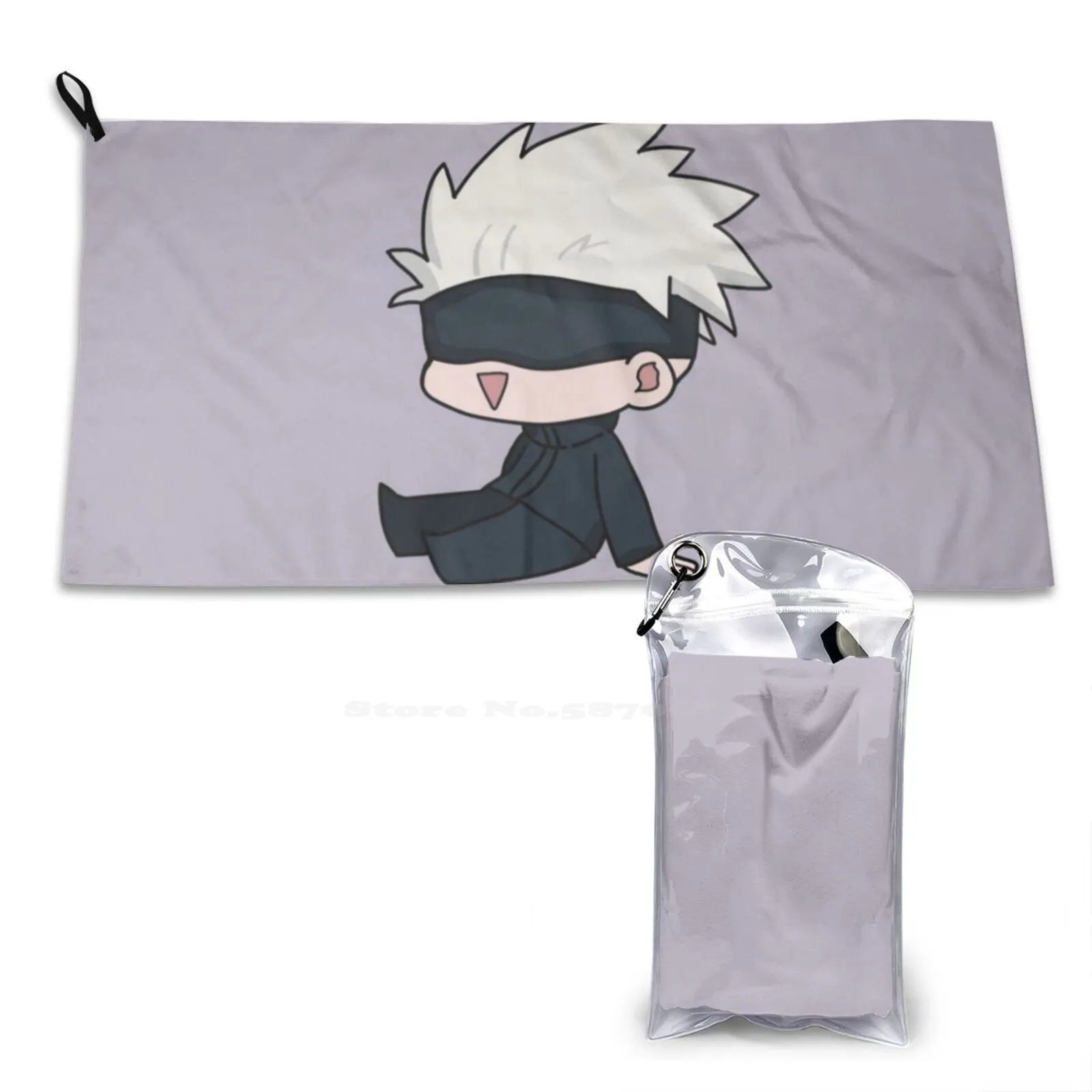 Chibi Satoru Gojo-Jujutsu Kaisen Custom Soft Sport Towels Home Outdoor Satoru Gojo Sukuna Megumi Nanami Soceror Magical Ora Ora