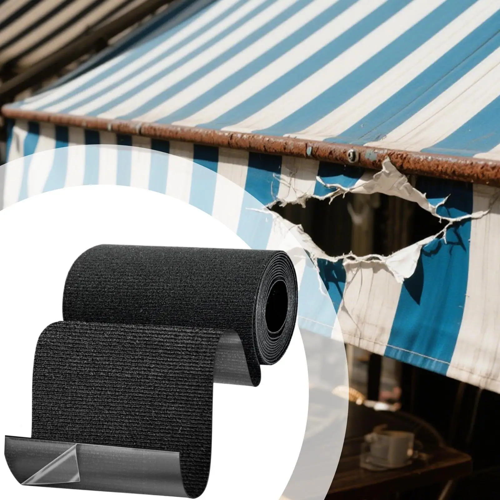 Fabric Repair Tape Self Adhesive Upholstery Patches Tear Hole Fix Canvas Awning Furniture Jacket Couch Boat Tent Car Seat Cover