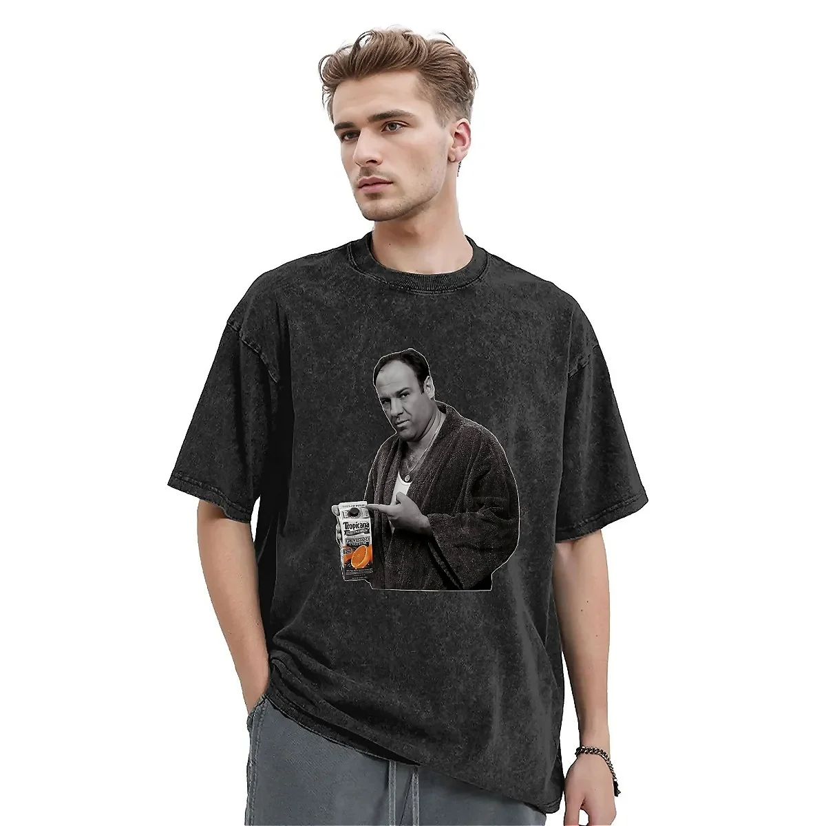 Tony Soprano Some Pulp Mafia Street Wear Washed T Shirt Men  Awesome Cotton T-Shirts Beach O Neck Fashion Tees Oversized Tops