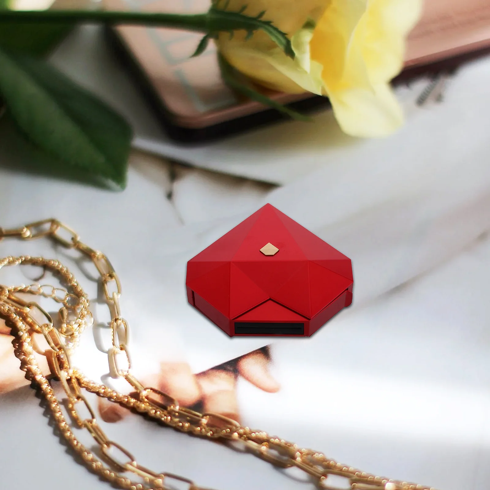 

Heart Shaped Jewelry Box Automatic Open Ring Organizer Proposal Valentines Wedding Ring Storage Proposal Box Earring Case